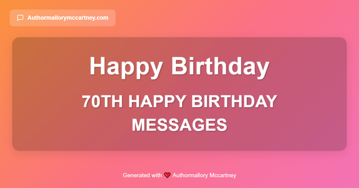 70th happy birthday messages