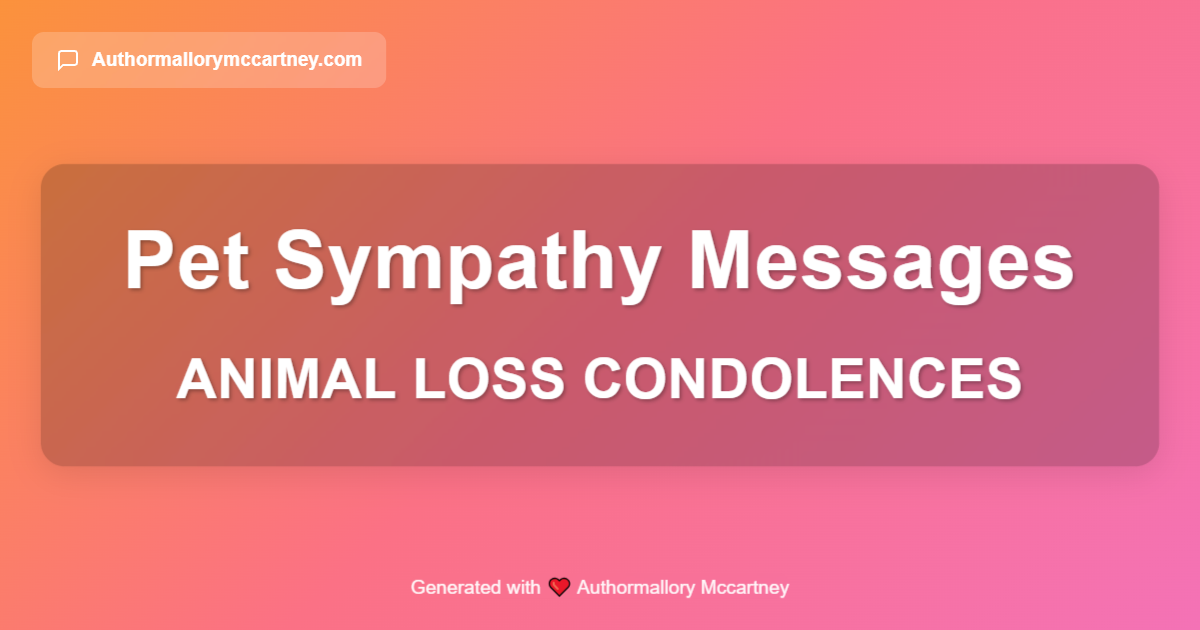 animal loss condolences