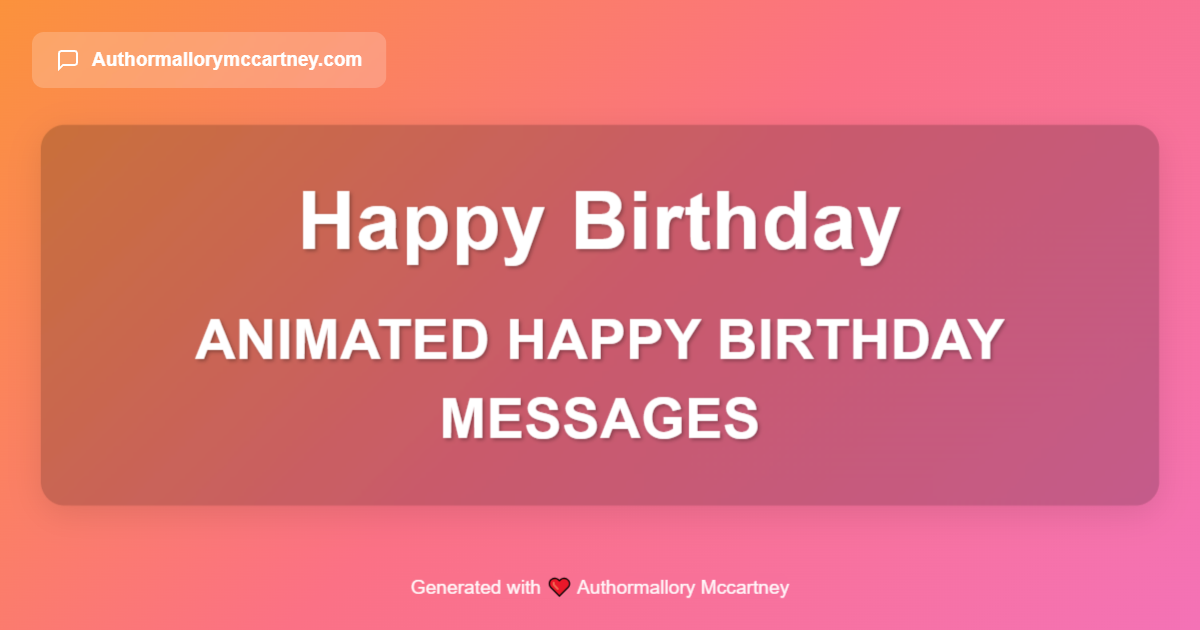 animated happy birthday messages