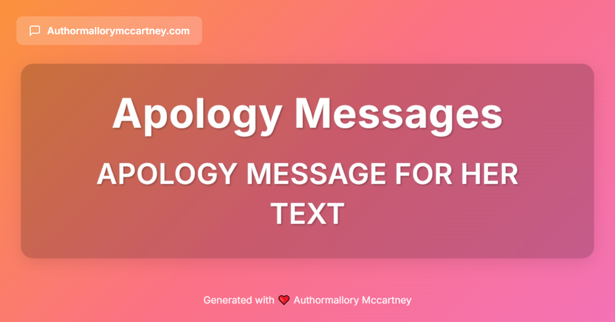 apology message for her text