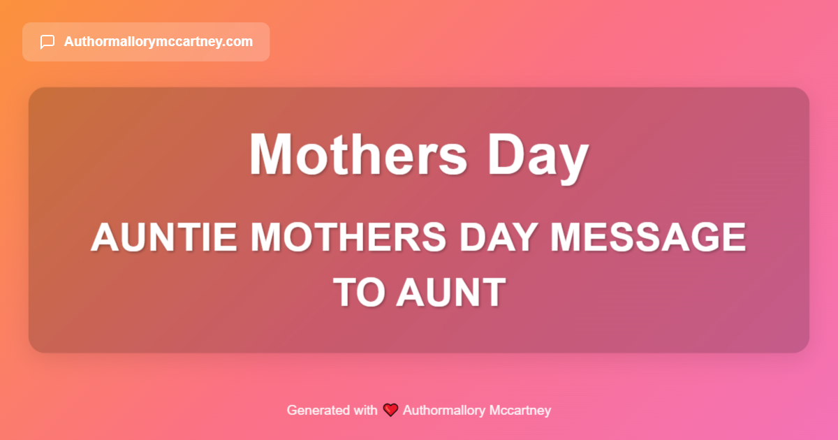 auntie mothers day message to aunt