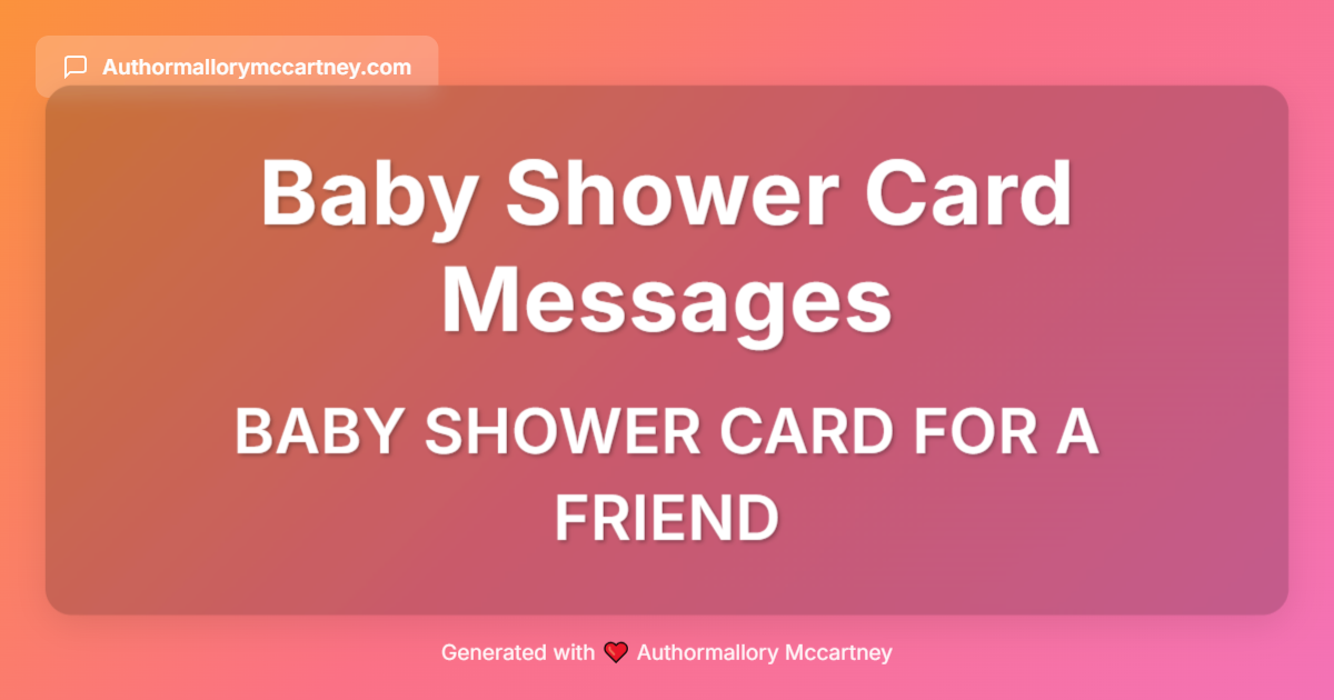 baby shower card for a friend