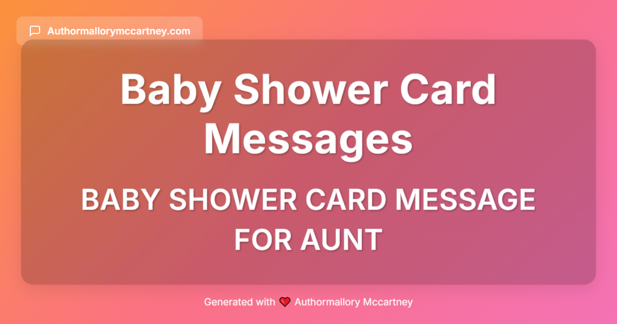 baby shower card message for aunt