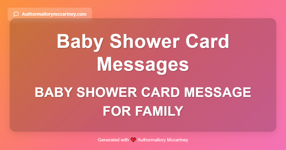 baby shower card message for family