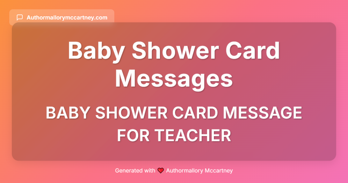 baby shower card message for teacher