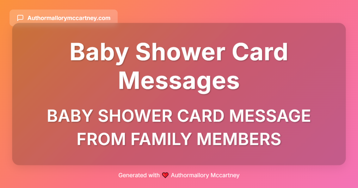 baby shower card message from family members