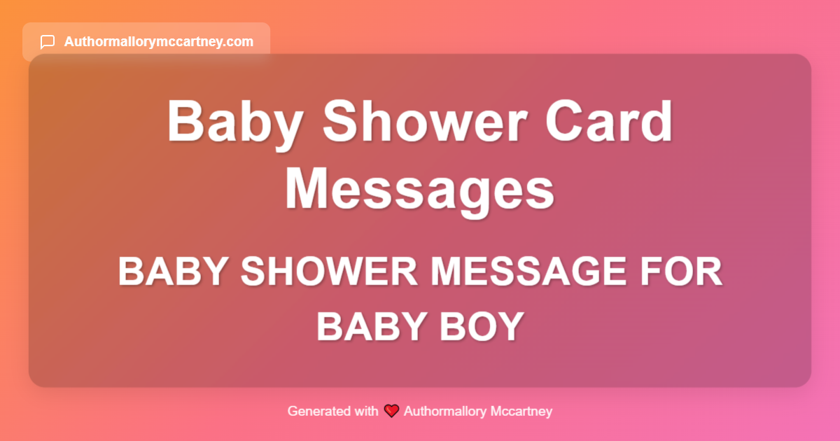 baby shower message for baby boy