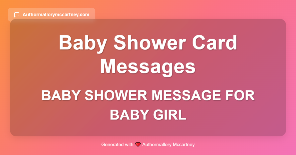 baby shower message for baby girl