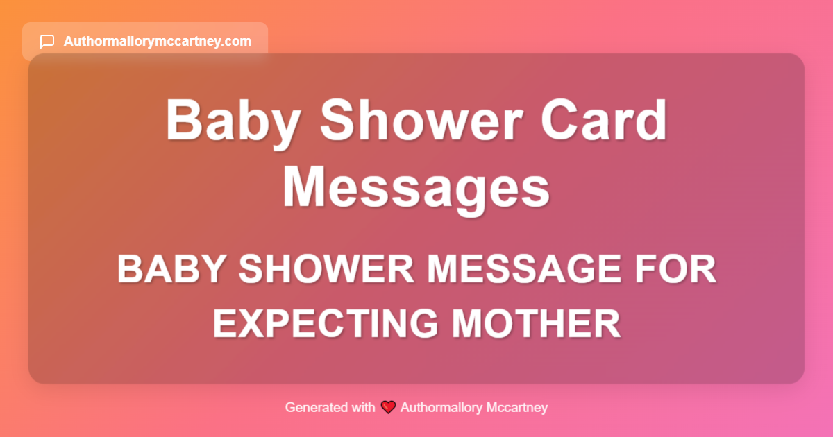 baby shower message for expecting mother