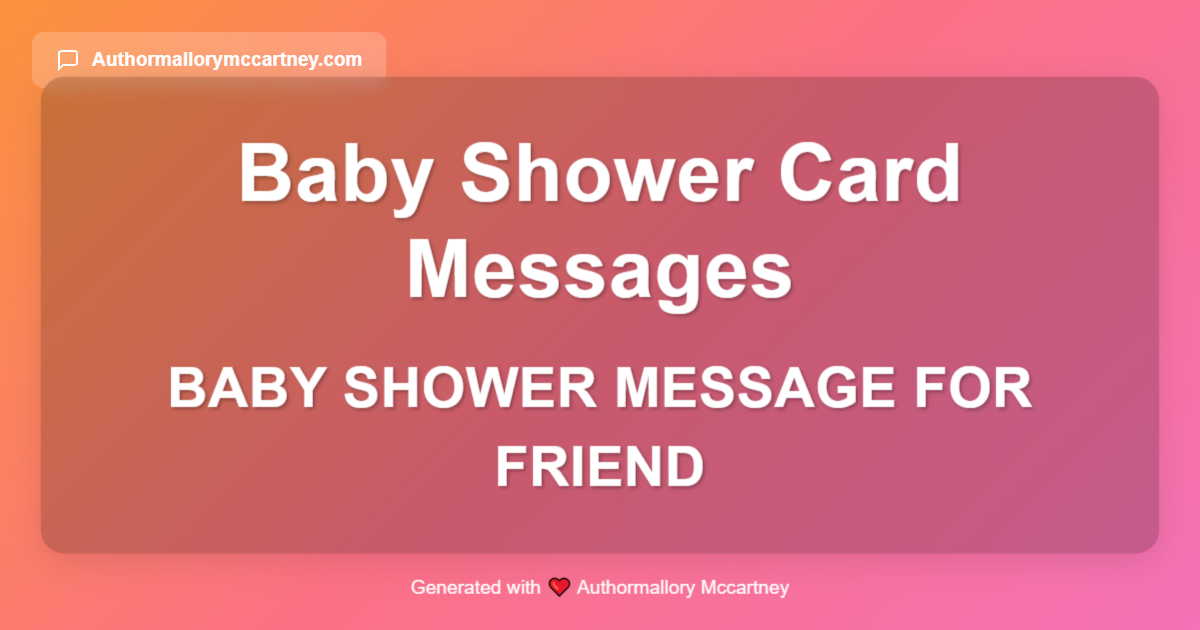 baby shower message for friend