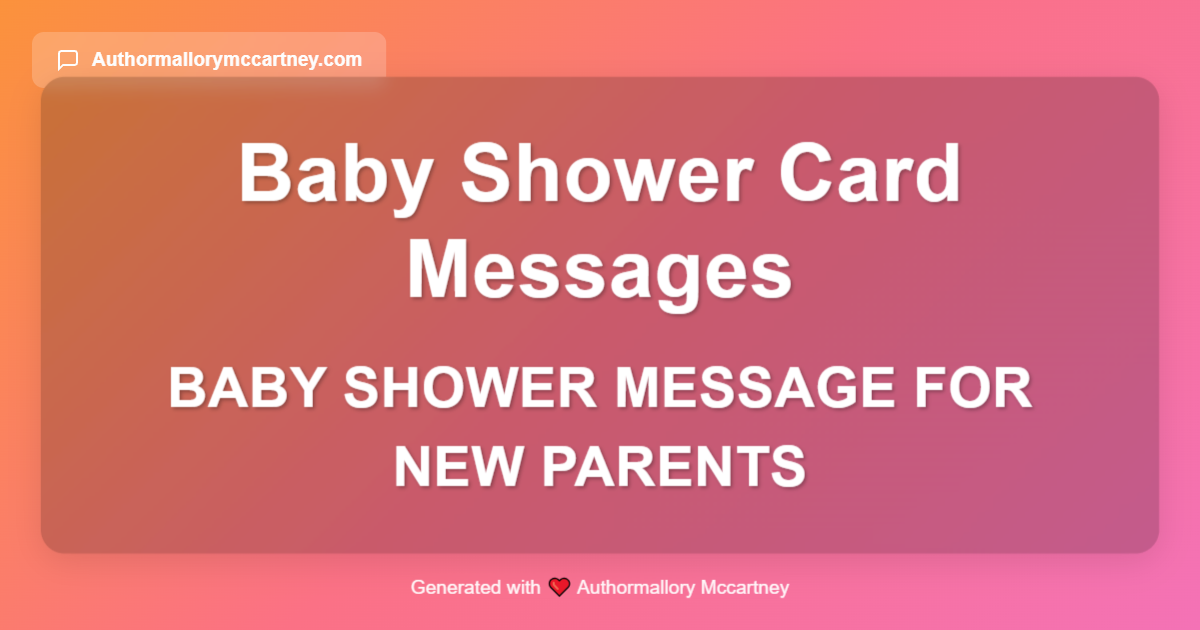 baby shower message for new parents