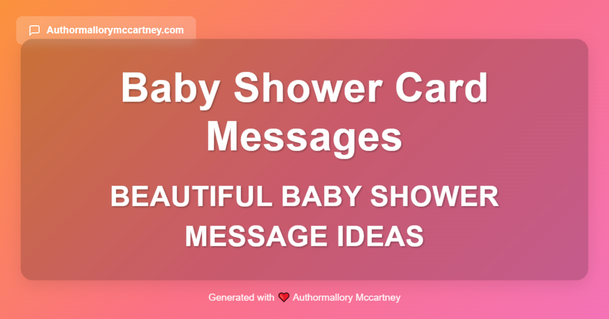 beautiful baby shower message ideas