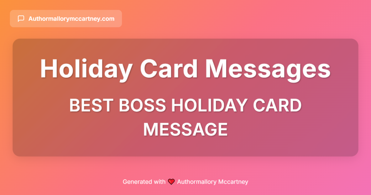 best boss holiday card message