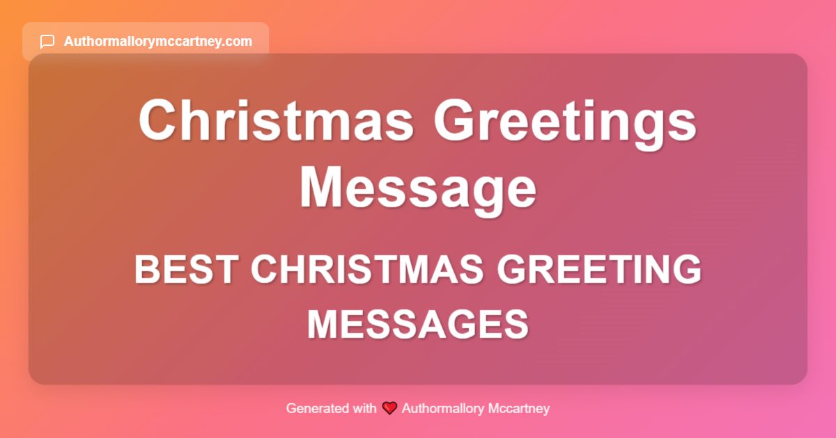 best christmas greeting messages