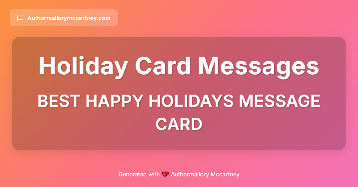 best happy holidays message card