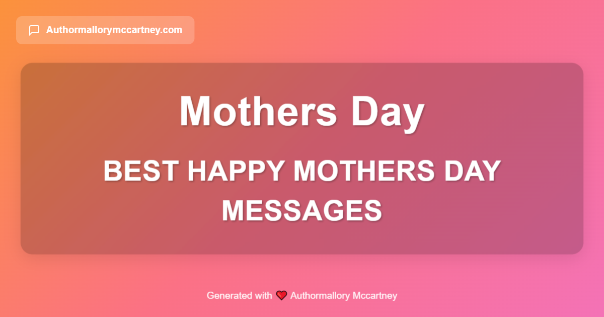 best happy mothers day messages