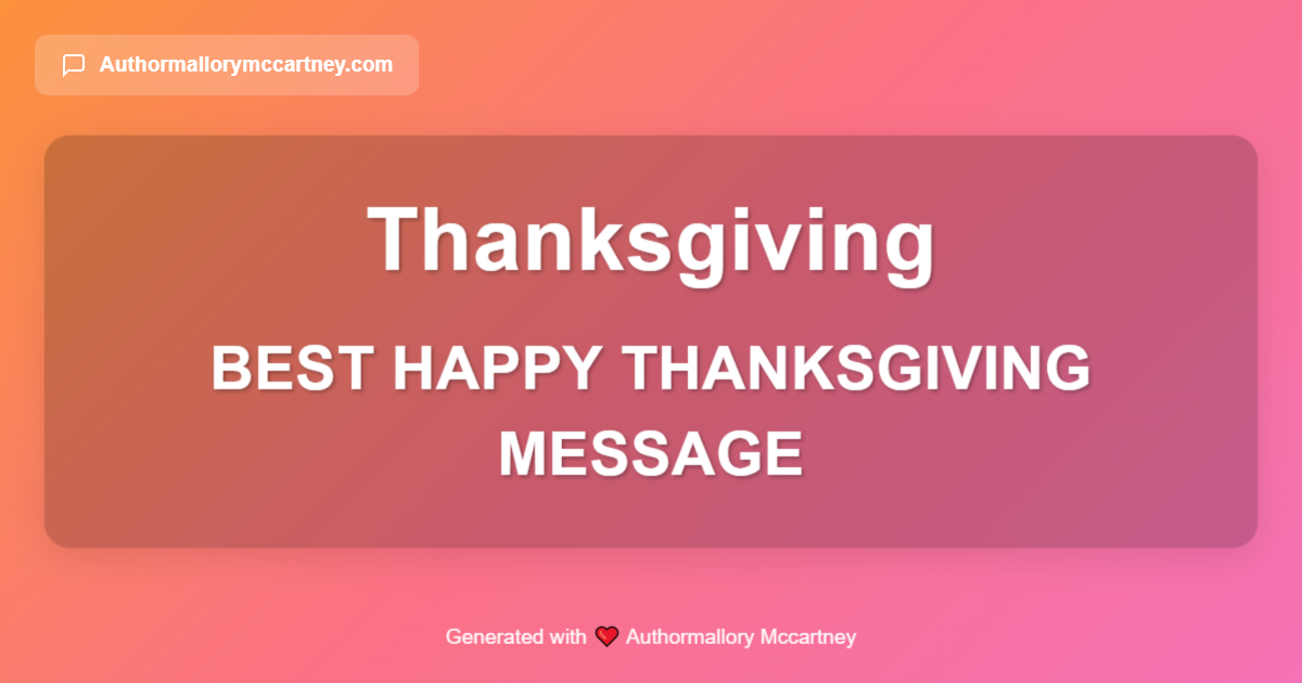 best happy thanksgiving message