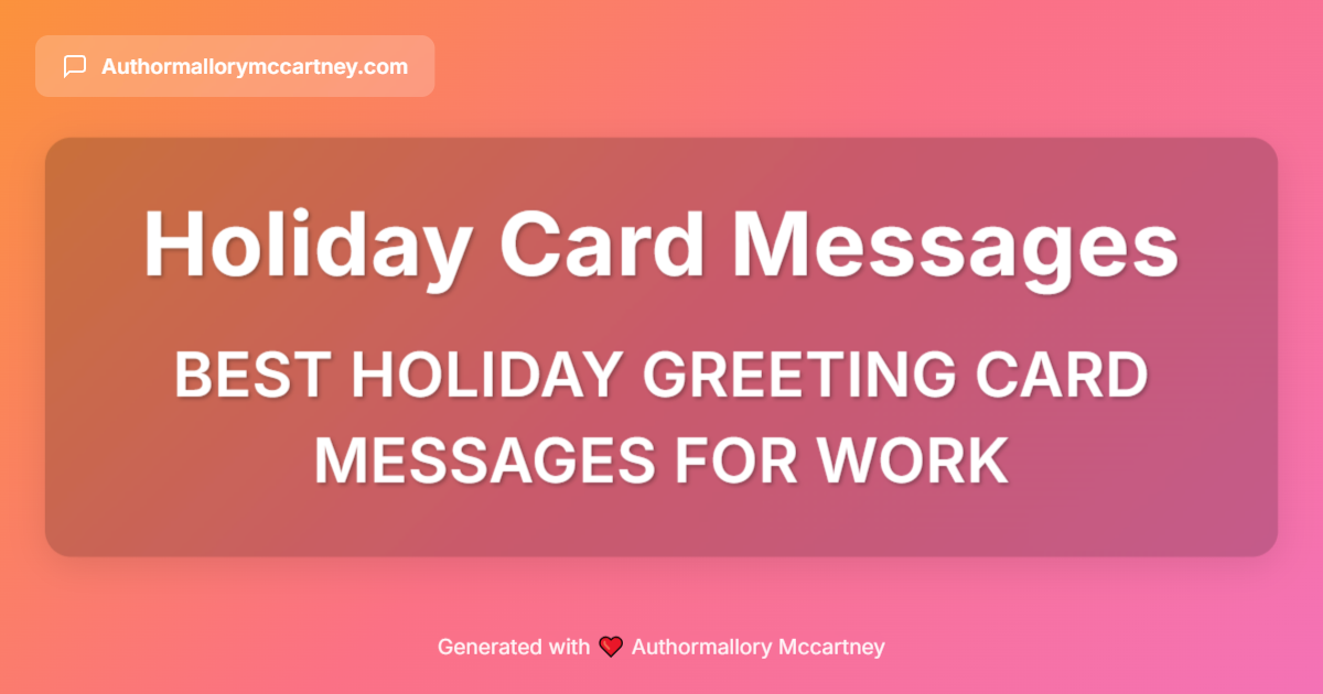 best holiday greeting card messages for work
