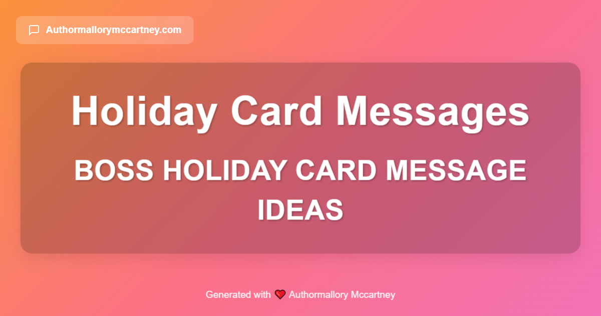 boss holiday card message ideas