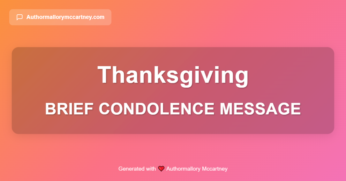 brief condolence message