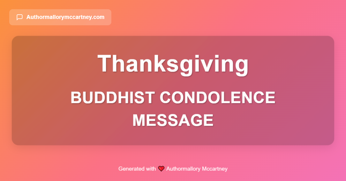 buddhist condolence message