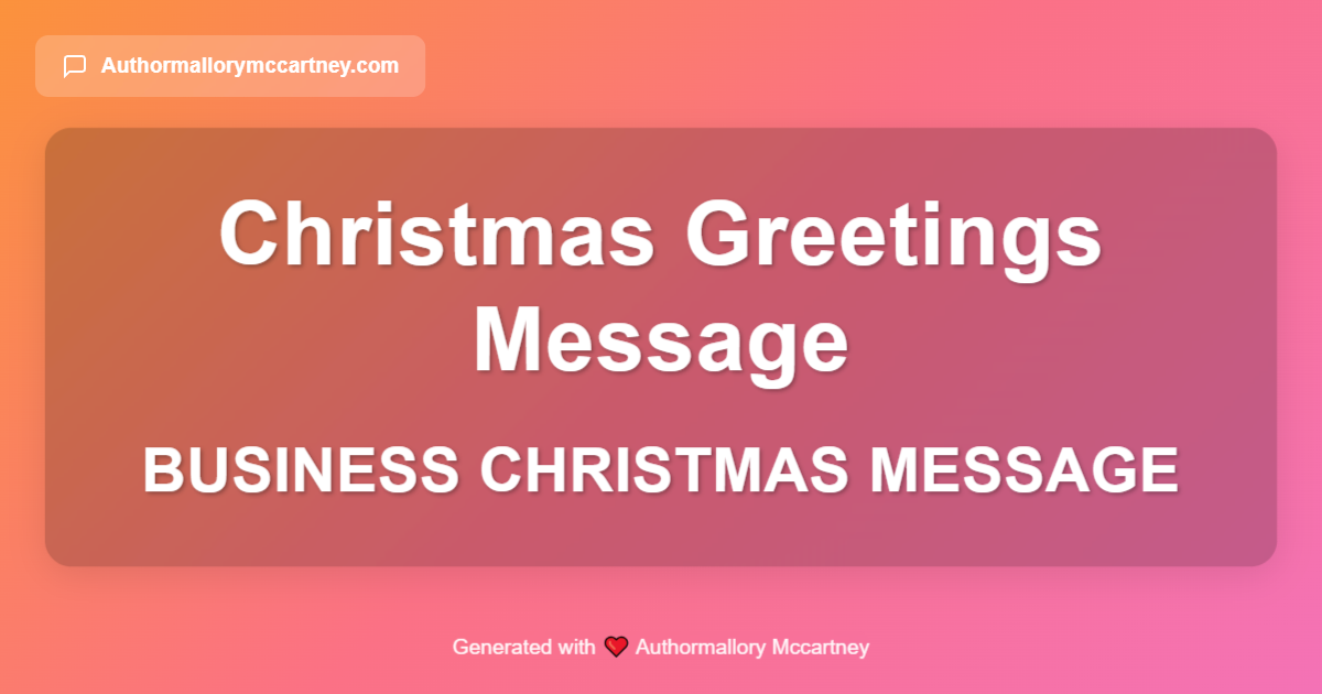 business christmas message