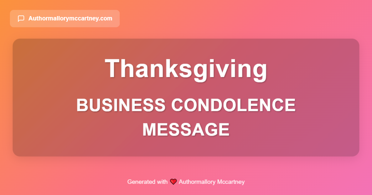 business condolence message