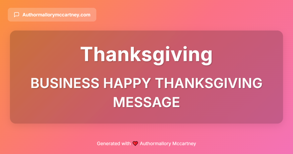 business happy thanksgiving message