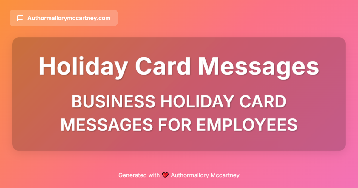 business holiday card messages for employees
