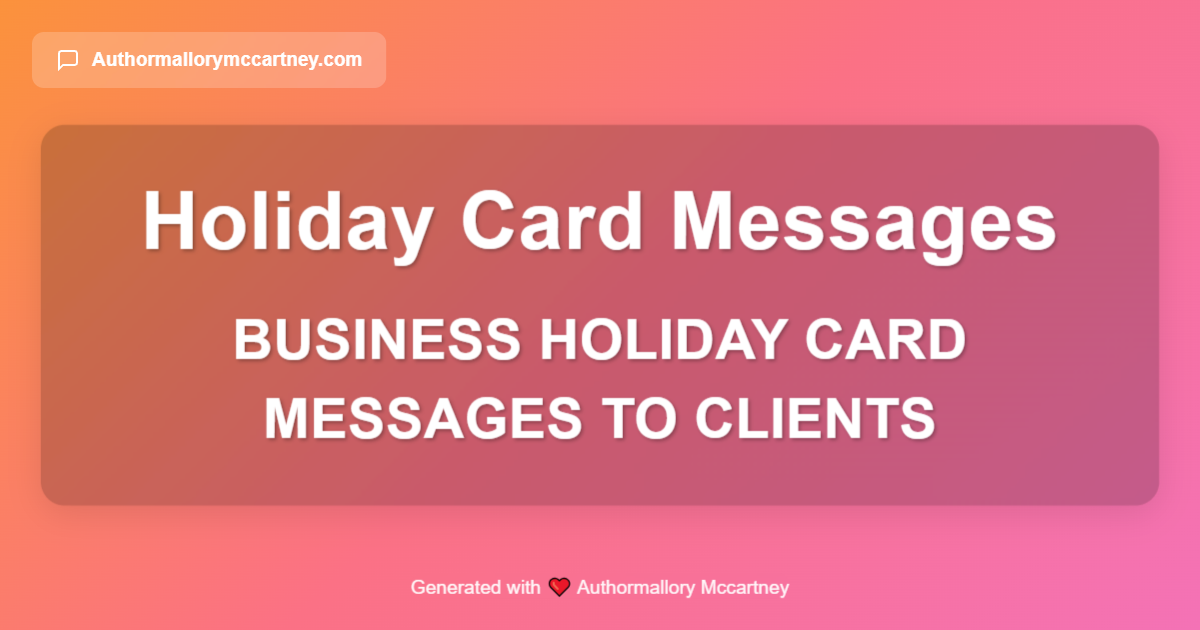 business holiday card messages to clients