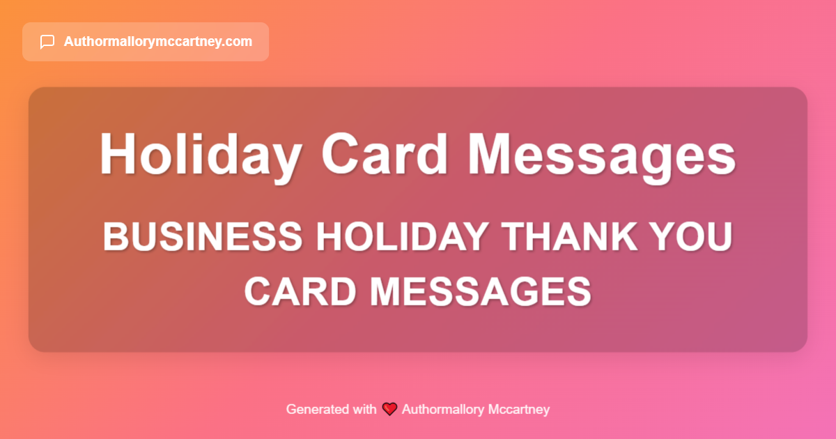 business holiday thank you card messages