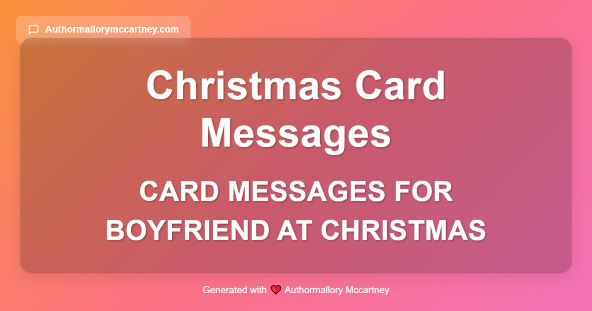 card messages for boyfriend at christmas