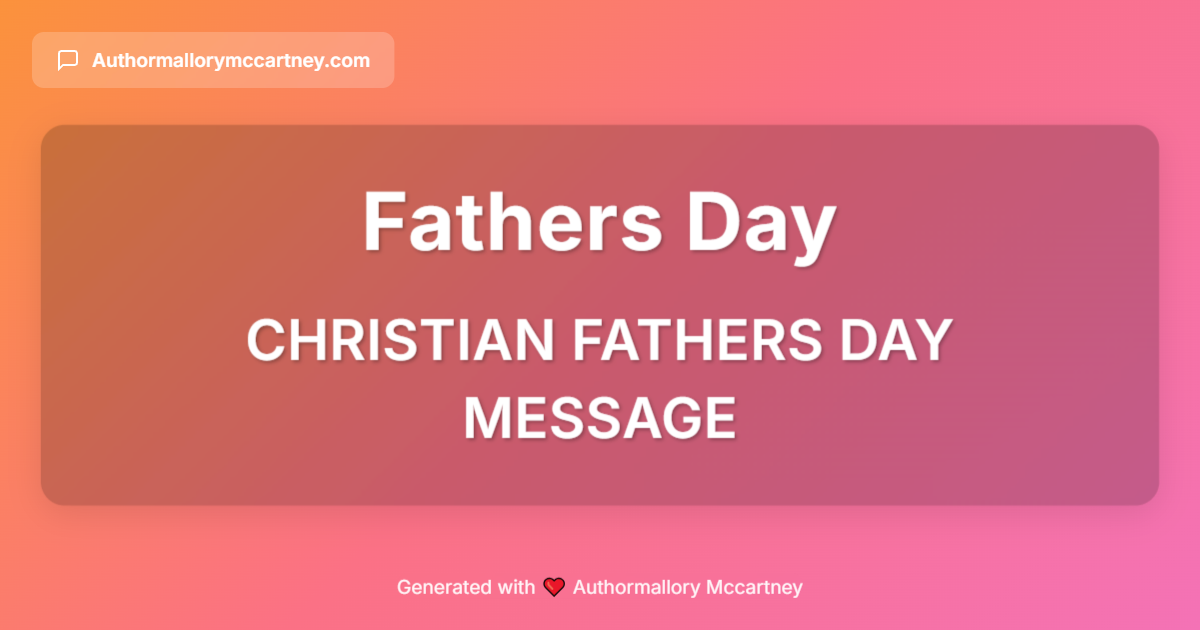 christian fathers day message