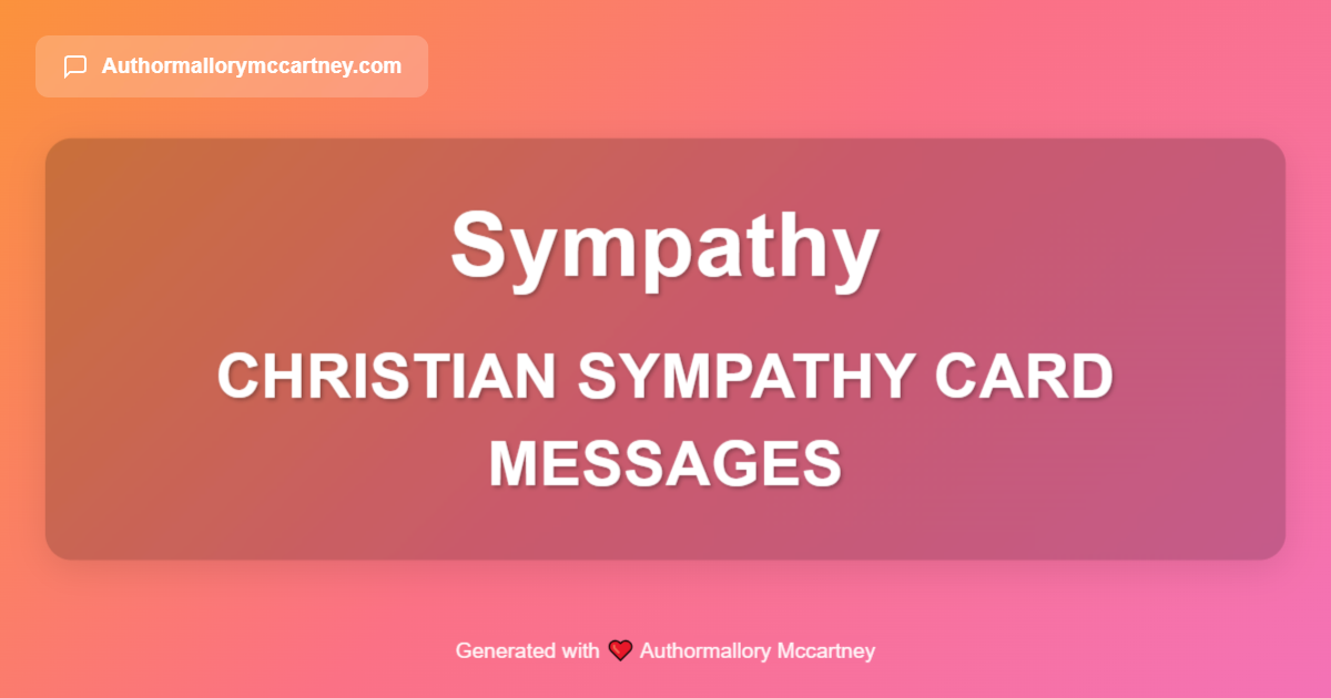 christian sympathy card messages