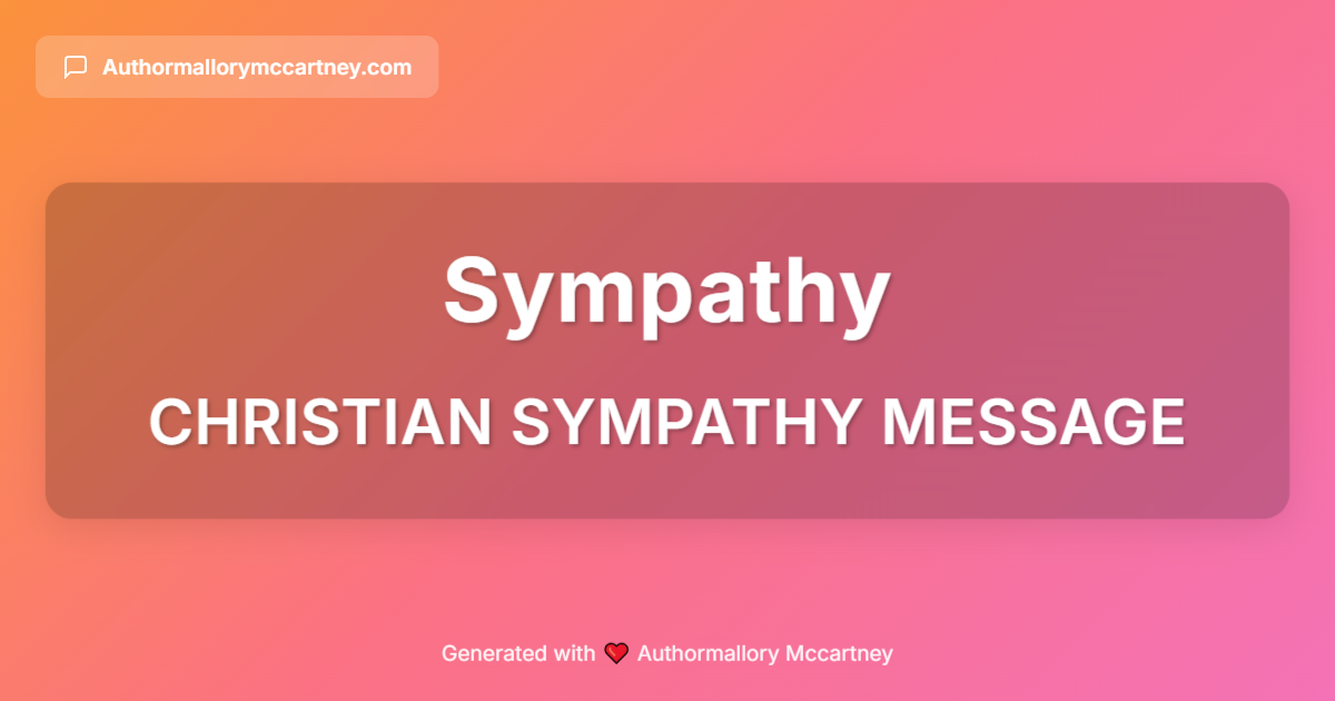 christian sympathy message