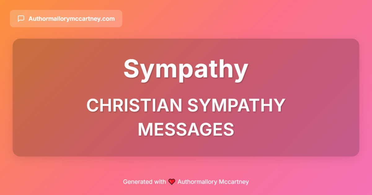 christian sympathy messages