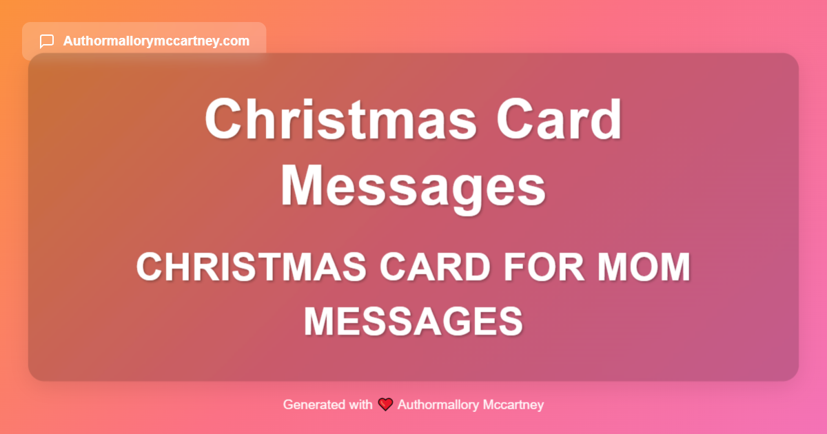 christmas card for mom messages