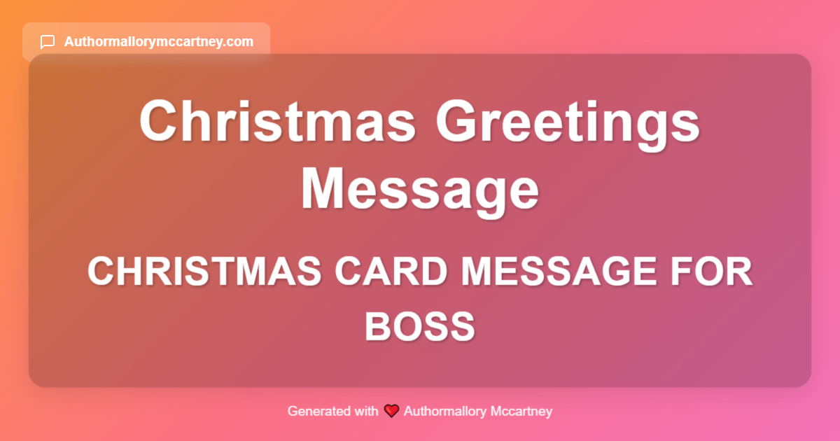 christmas card message for boss
