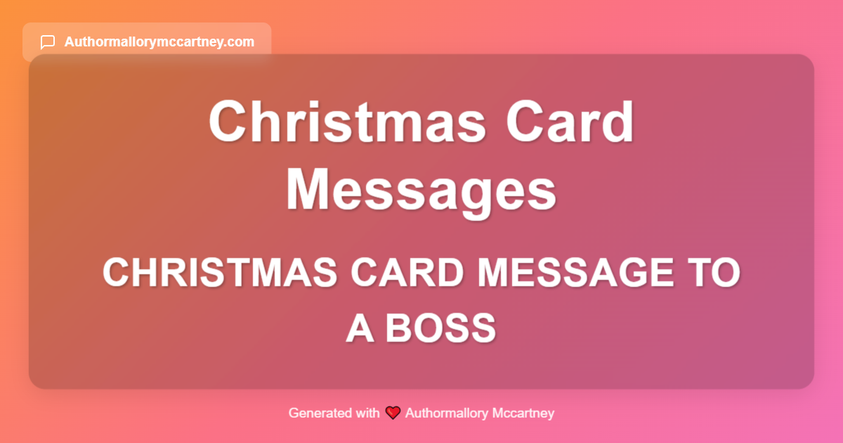 christmas card message to a boss