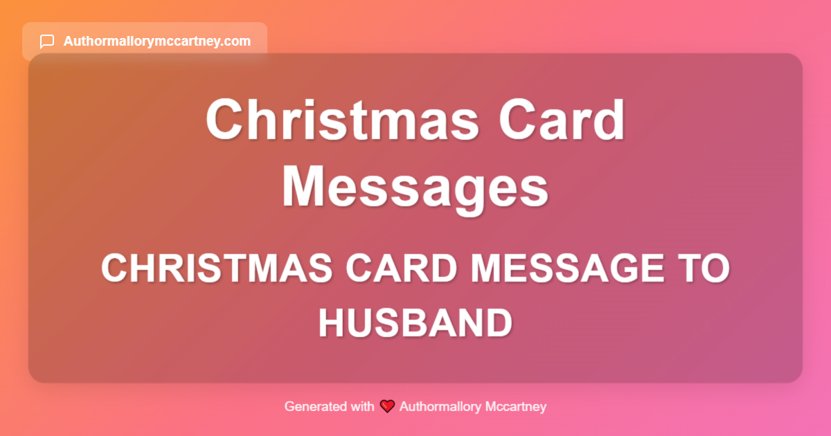 christmas card message to husband