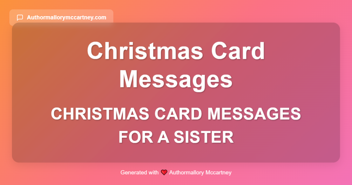 christmas card messages for a sister