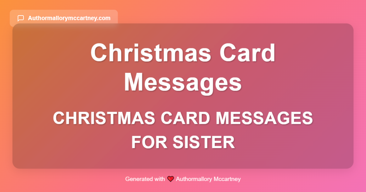 christmas card messages for sister