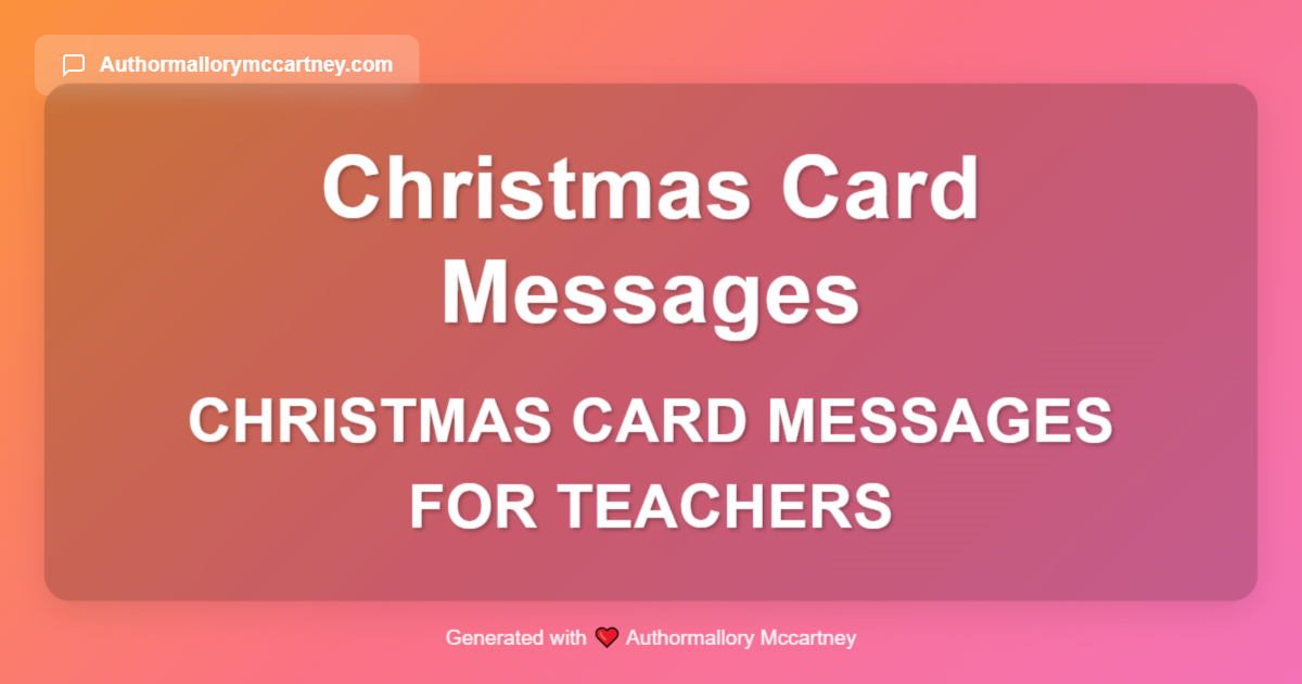 christmas card messages for teachers