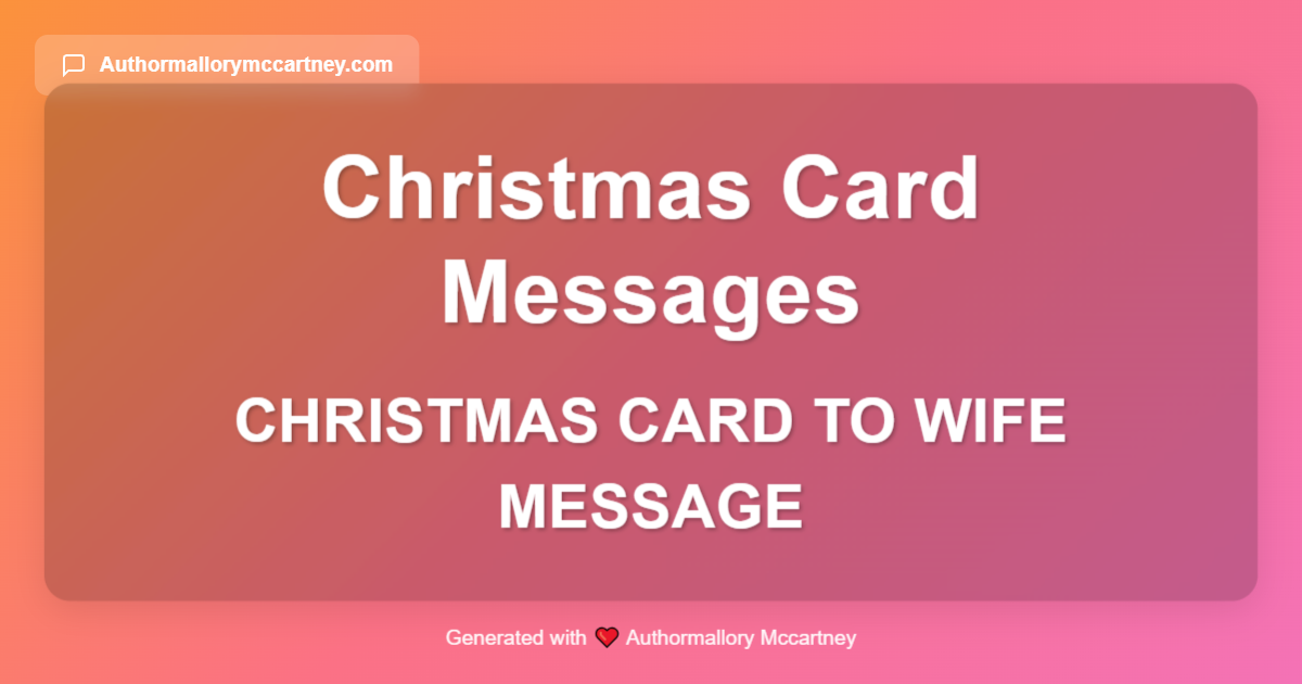 christmas card to wife message