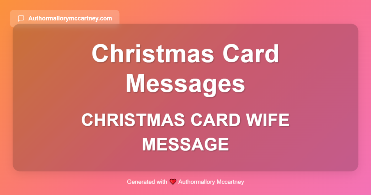 christmas card wife message