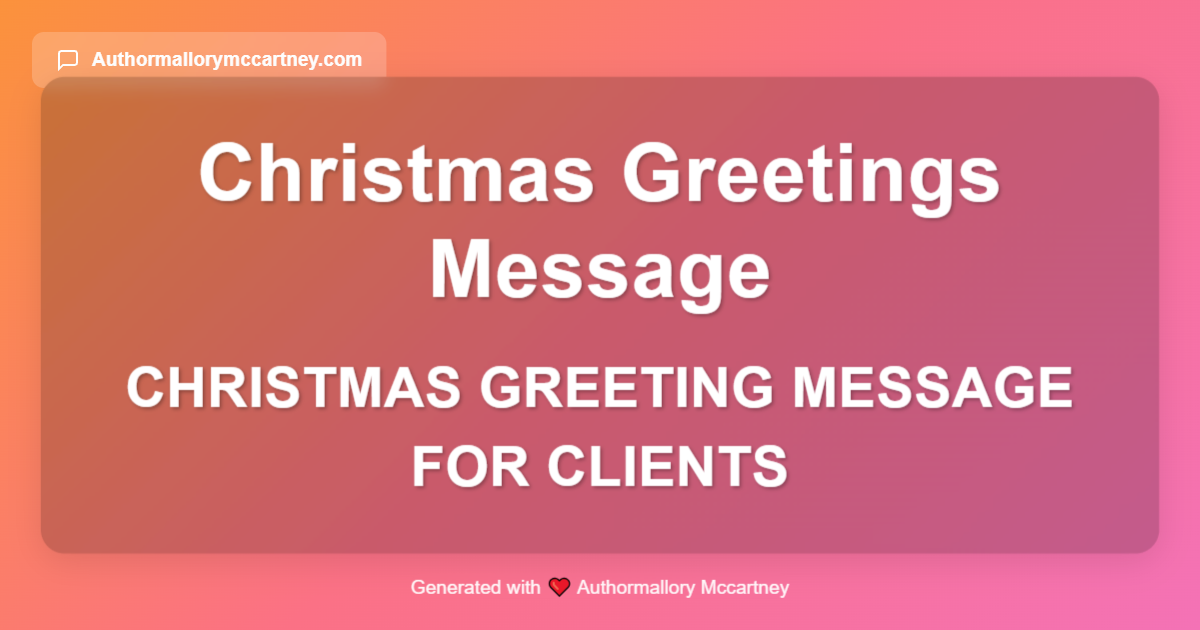 christmas greeting message for clients