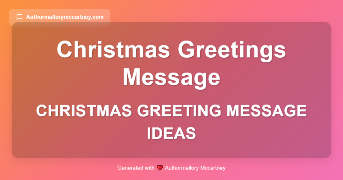 christmas greeting message ideas