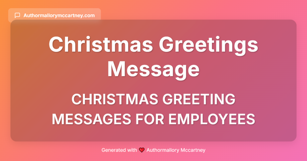 christmas greeting messages for employees