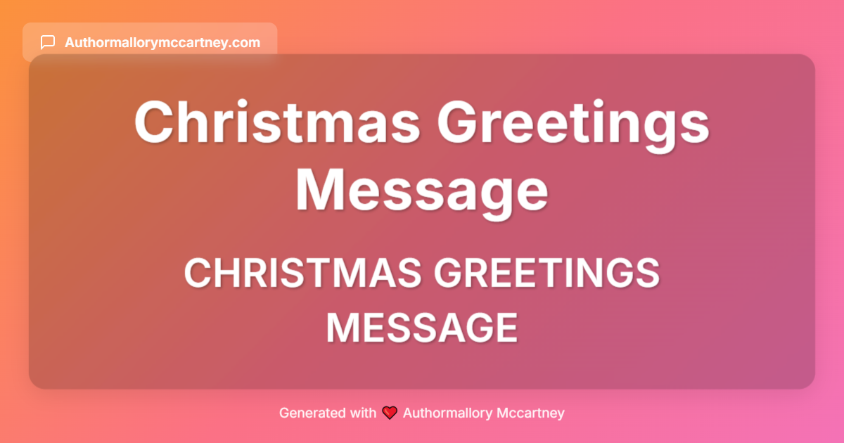 christmas greetings message