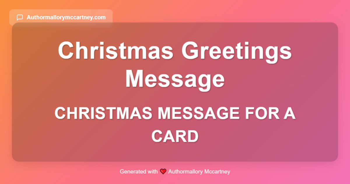 christmas message for a card